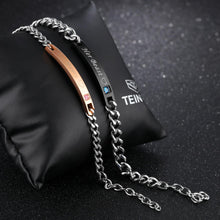 Engravable His Beauty Her Beast Couple Bracelets In Titanium - CoupleSets