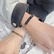 Engravable His Beauty Her Beast Couple Bracelets In Titanium - CoupleSets