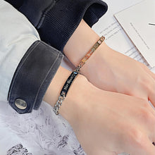 Engravable His Beauty Her Beast Couple Bracelets In Titanium - CoupleSets