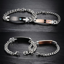 Engravable True Love Matching Bracelets For Couples In Titanium - CoupleSets