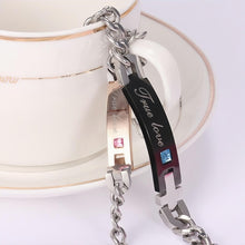 Engravable True Love Matching Bracelets For Couples In Titanium - CoupleSets