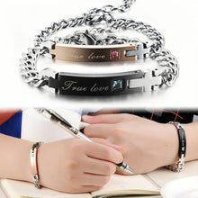 Engravable True Love Matching Bracelets For Couples In Titanium - CoupleSets