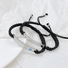 Engravable Unique Black And Rose Rope Chain Couple Bracelets In Titanium - CoupleSets