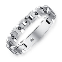 Engravable Silver Magnetic Couples Bracelet In Titanium - CoupleSets