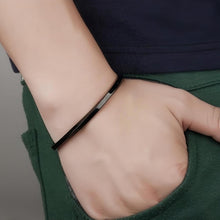 Adjustable Simple Matching Bangles For Couples In Titanium - CoupleSets