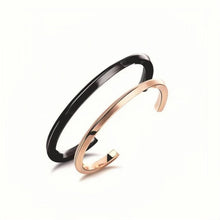 Adjustable Simple Matching Bangles For Couples In Titanium - CoupleSets