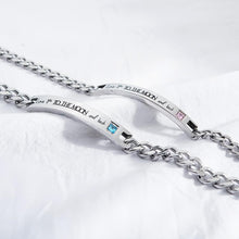 Engravable Love You To The Moon And Back Matching Couple Bracelets In Titanium - CoupleSets