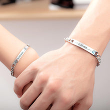 Engravable Love You To The Moon And Back Matching Couple Bracelets In Titanium - CoupleSets
