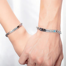 Engravable Love You To The Moon And Back Matching Couple Bracelets In Titanium - CoupleSets