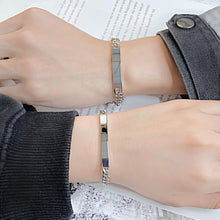 Engravable Simple Matching Bracelets For Couples In Titanium - CoupleSets