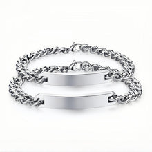 Engravable Simple Matching Bracelets For Couples In Titanium - CoupleSets