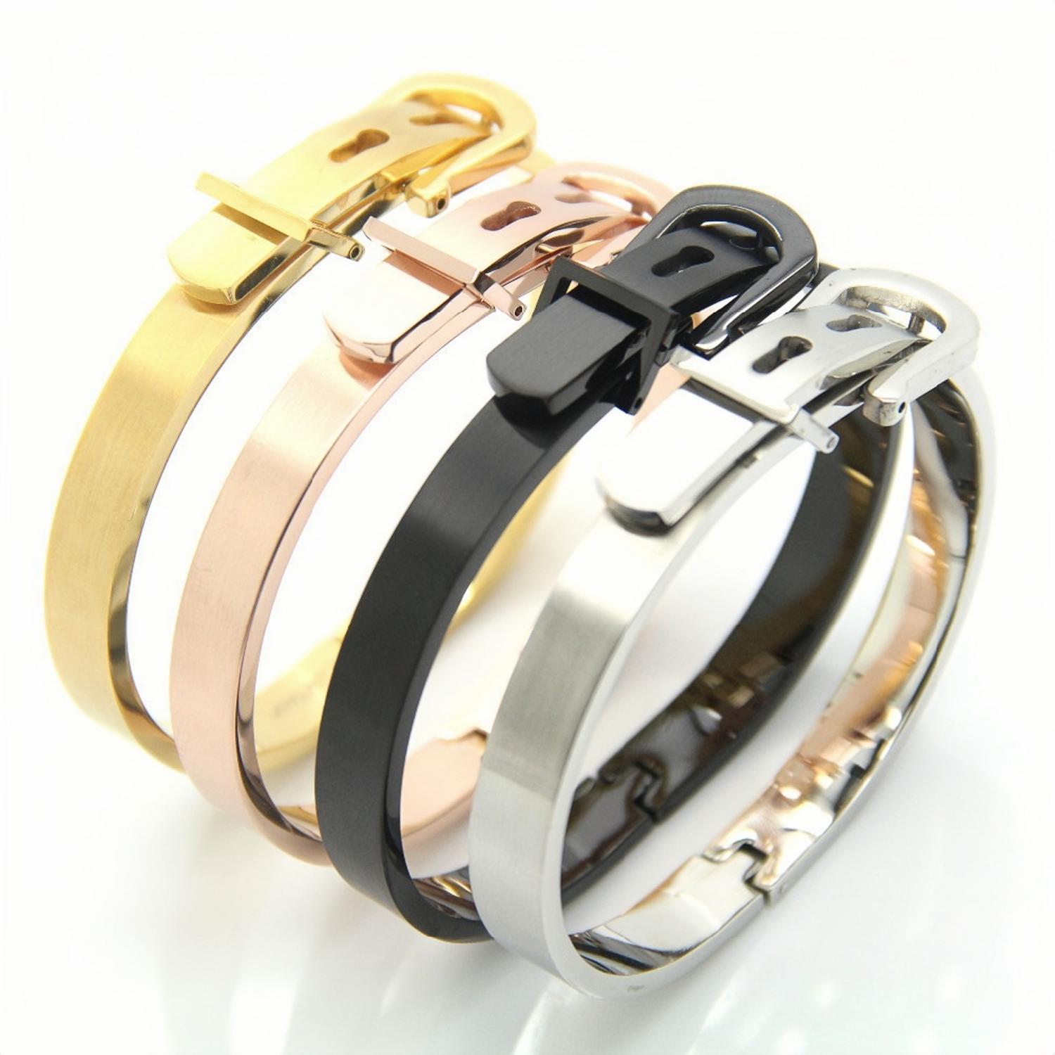 Unique Matching Belt Bracelets For Couples In Titanium - CoupleSets