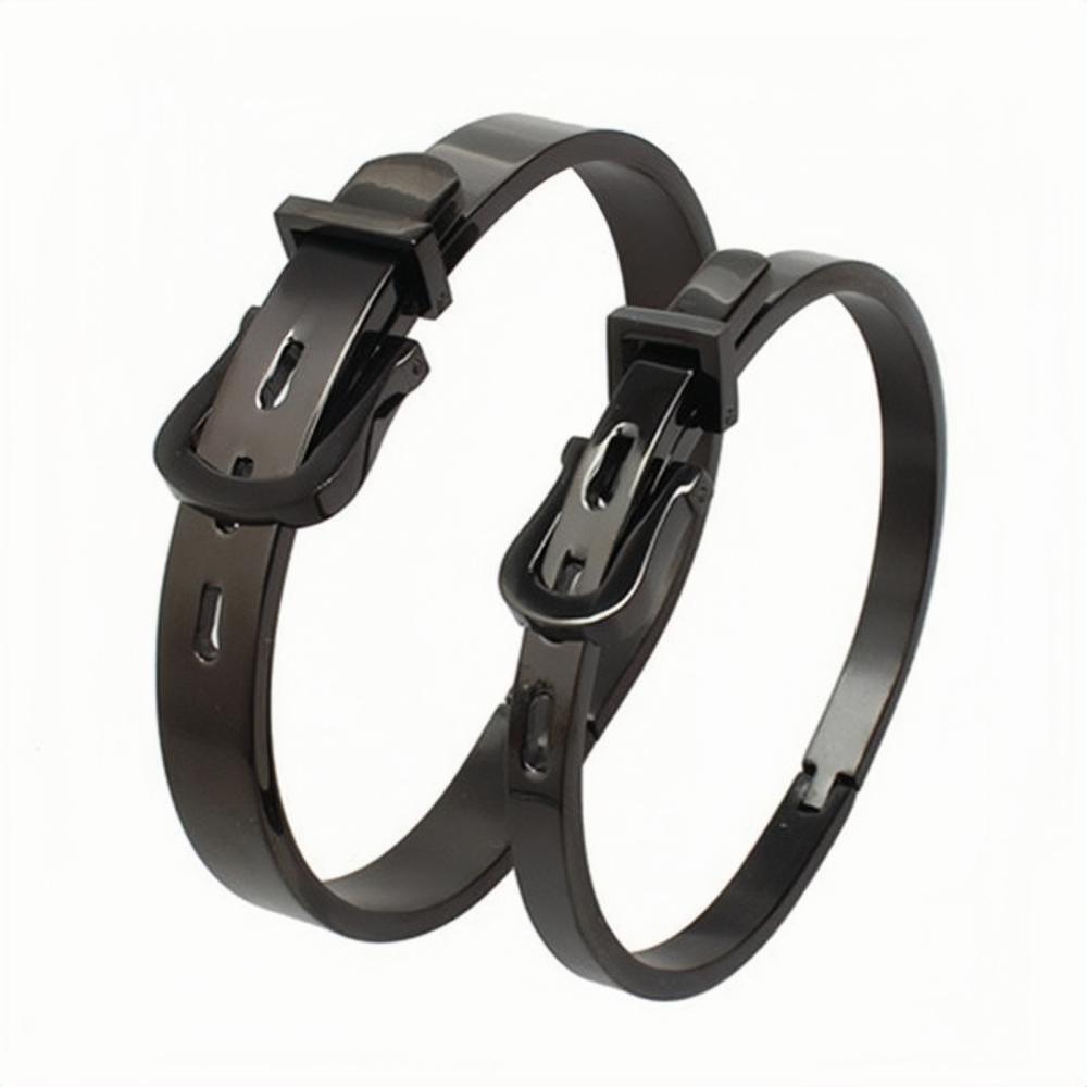 Unique Matching Belt Bracelets For Couples In Titanium - CoupleSets