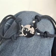 Engravable Matching Cute Cat Couple Bracelets In Titanium - CoupleSets