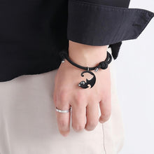 Engravable Matching Cute Cat Couple Bracelets In Titanium - CoupleSets