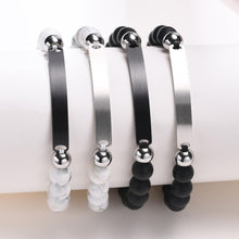 Engravable Matching Beaded Bracelets For Couples In Titanium - CoupleSets