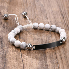 Engravable Matching Beaded Bracelets For Couples In Titanium - CoupleSets