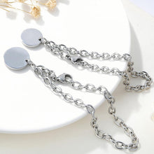 Engravable Simple Matching Charm Bracelets For Couples In Titanium - CoupleSets