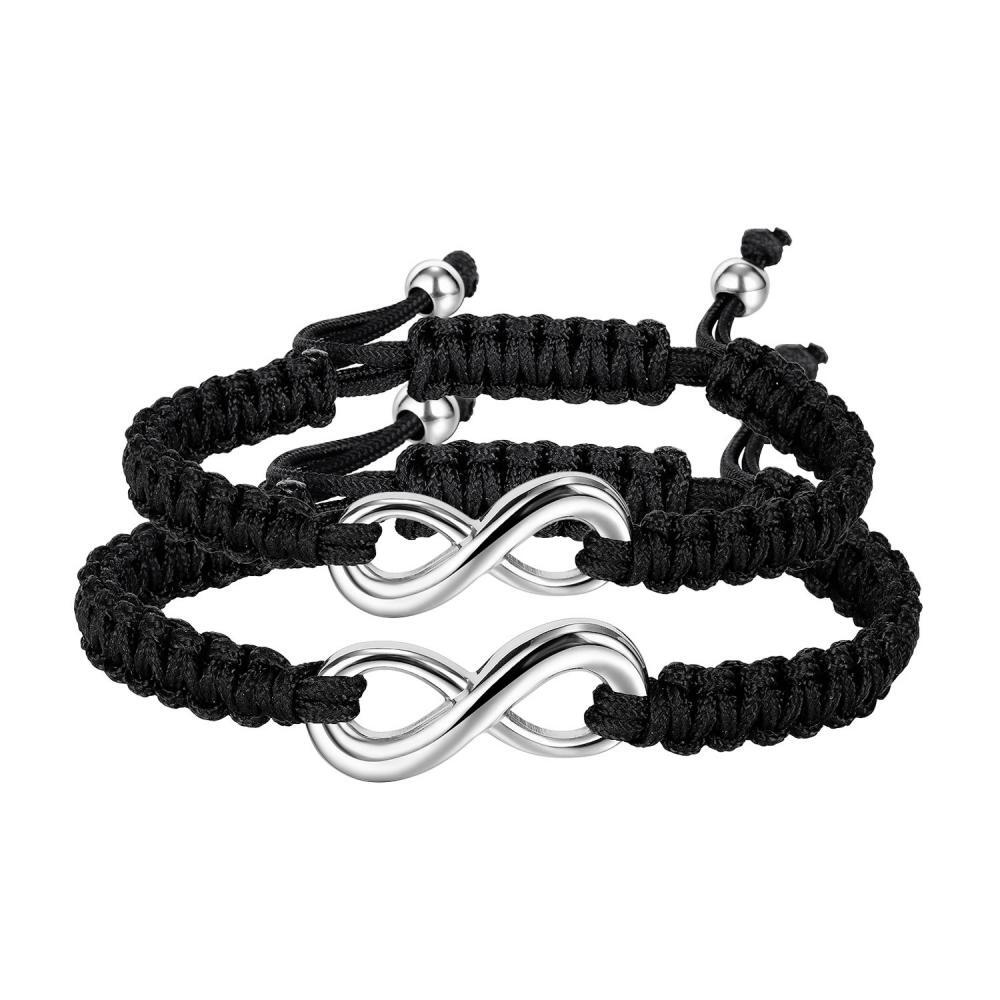 Unique Matching Infinity Charm Bracelets For Couples In Titanium - CoupleSets
