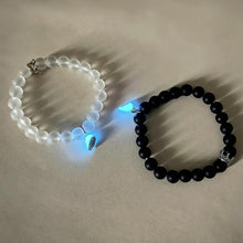 Unique Matching Heart Couple Glow Beaded Magnetic Bracelets - CoupleSets