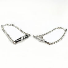 Engravable Princess And Knight Matching Couple Bracelets In Sterling Silver - CoupleSets