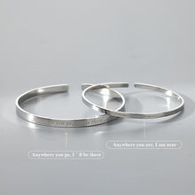 Engravable I'll Be There Matching Bangles For Couples In Sterling Silver - CoupleSets