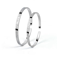 Engravable I'll Be There Matching Bangles For Couples In Sterling Silver - CoupleSets
