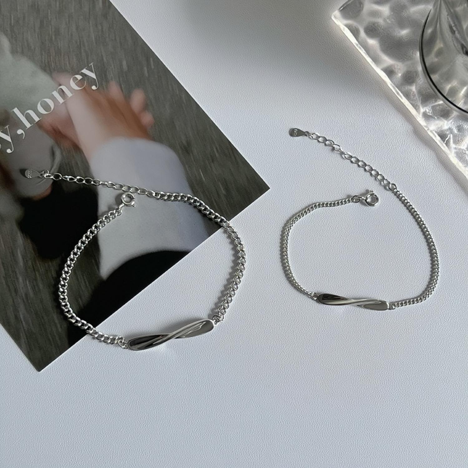 Engravable Matching Infinity Couple Bracelets In Sterling Silver - CoupleSets
