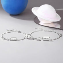 Unique Bosom Lover Matching Heart Charm Magnetic Couple Bracelets In Sterling Silver - CoupleSets