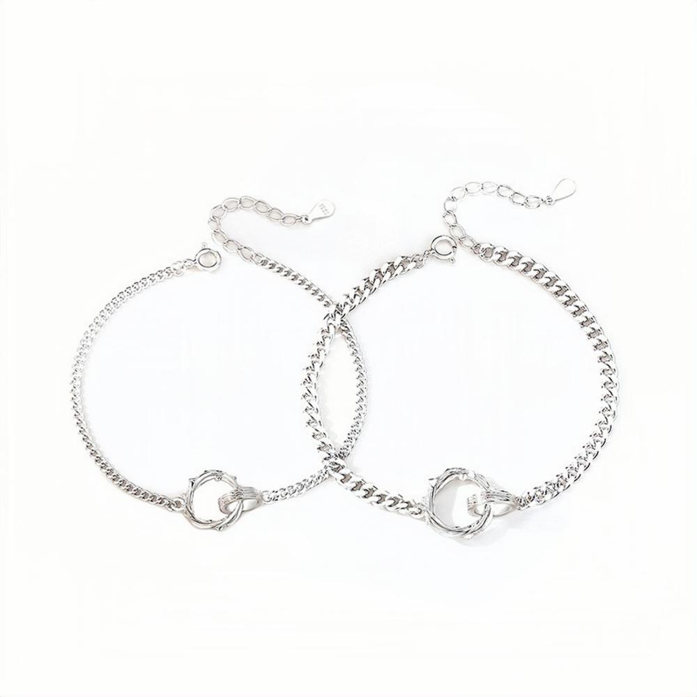 Unique Thorn Knot Matching Couple Bracelets In Sterling Silver - CoupleSets