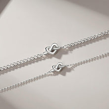 Unique Infinity Knot Matching Heart Couple Bracelets In Sterling Silver - CoupleSets
