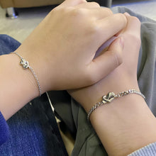 Unique Infinity Knot Matching Heart Couple Bracelets In Sterling Silver - CoupleSets