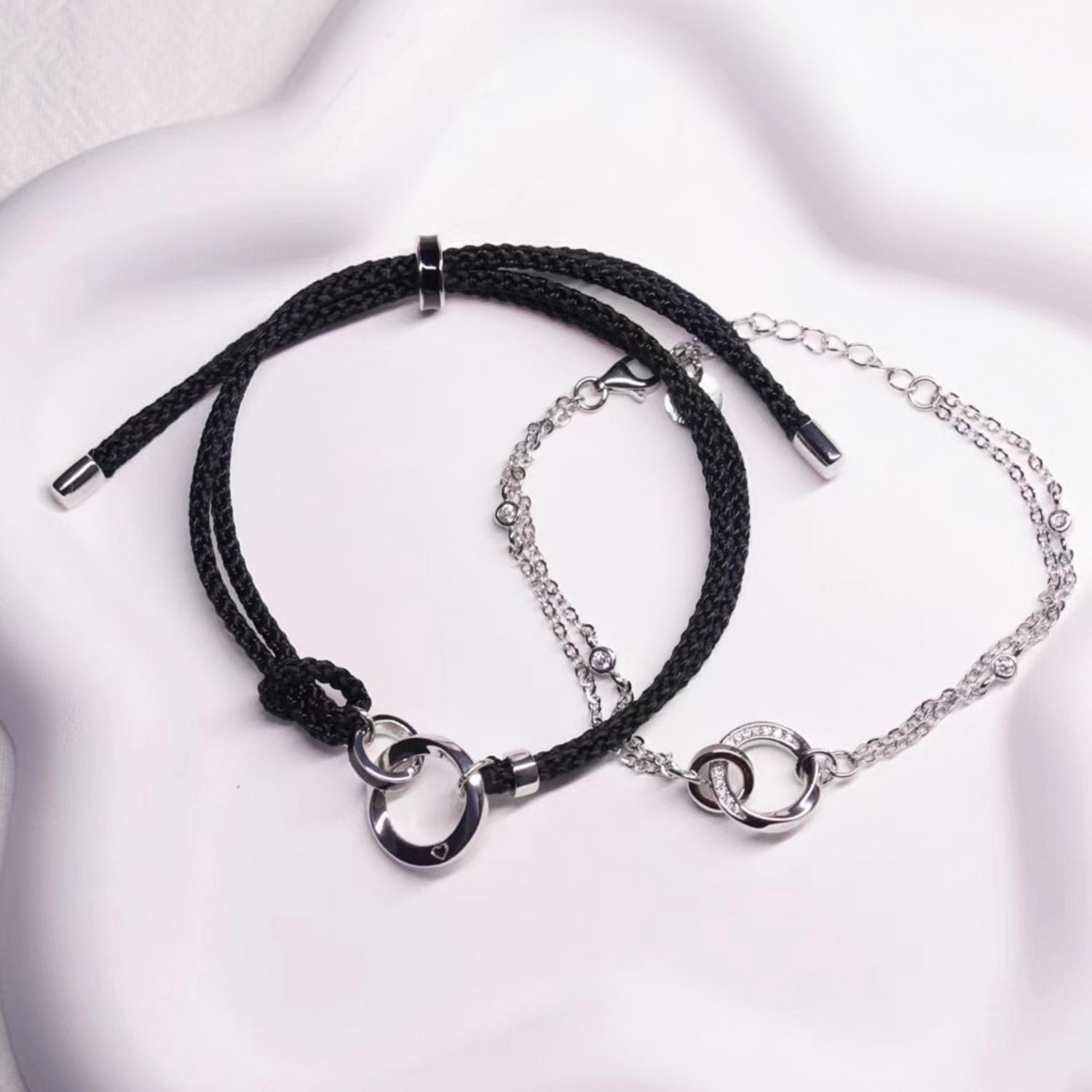 Unique Infinity Knot Matching Couple Bracelets In Sterling Silver - CoupleSets