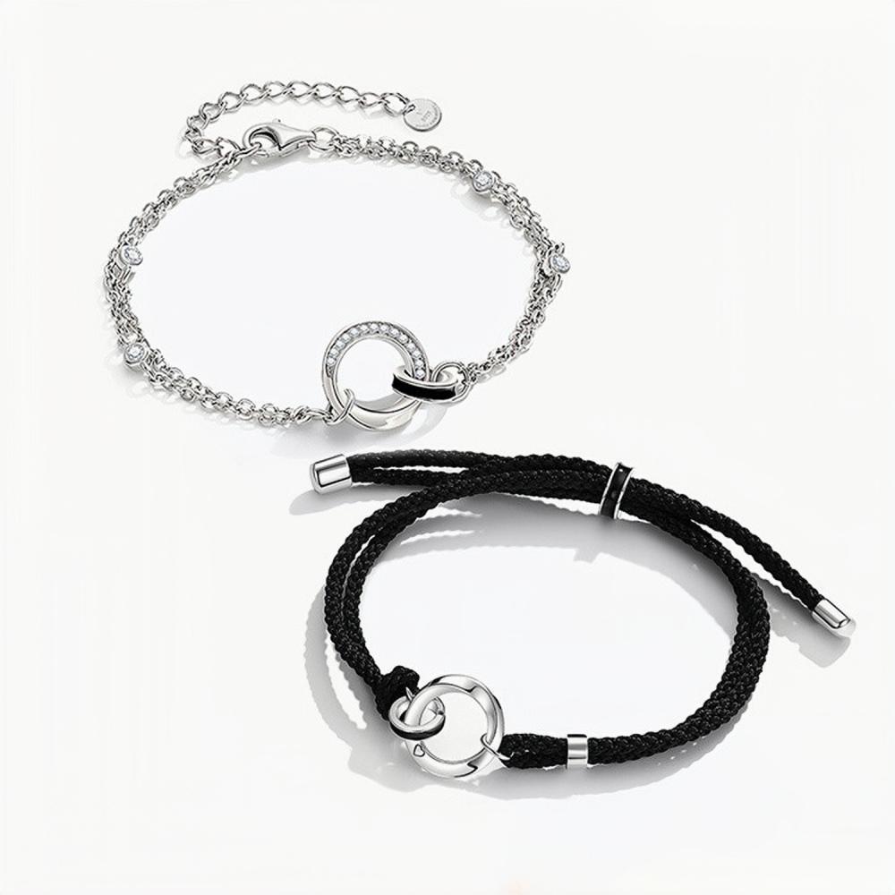 Unique Infinity Knot Matching Couple Bracelets In Sterling Silver - CoupleSets