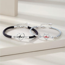 Unique Heartbeat Matching Couple Bracelets In Sterling Silver - CoupleSets