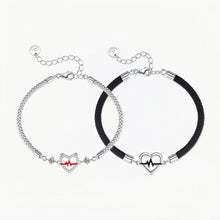 Unique Heartbeat Matching Couple Bracelets In Sterling Silver - CoupleSets