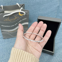 Adjustable Matching Frosted Couple Bangles In Sterling Silver - CoupleSets