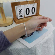 Adjustable Matching Frosted Couple Bangles In Sterling Silver - CoupleSets