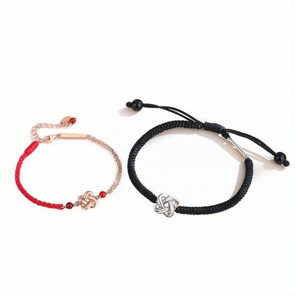 Unique Matching Knot Bracelets For Couples In Sterling Silver - CoupleSets