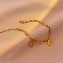 Sun And Moon Magnetic Heart Matching Charm Bracelets In Titanium