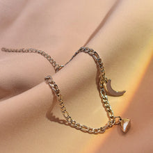 Sun And Moon Magnetic Heart Matching Charm Bracelets In Titanium