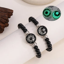 Sun And Moon Matching Glow In The Dark Beaded Bracelets For Couples