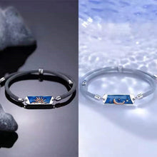 Sun And Moon Matching Couple Bracelets In Sterling Silver And Rope