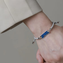 Sun And Moon Matching Couple Bracelets In Sterling Silver And Rope