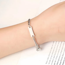 Engravable Matching Heart Magnetic Couple Bracelets In Titanium