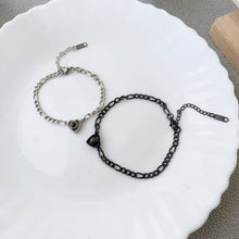 Matching Heart Photo Projection Bracelets For Couples In Titanium