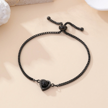 Matching Heart Photo Projection Bracelets For Couples In Titanium
