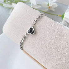 Matching Heart Photo Projection Bracelets For Couples In Titanium
