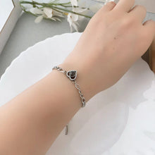 Matching Heart Photo Projection Bracelets For Couples In Titanium