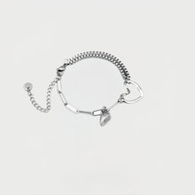 Unique Matching Heart Magnetic Couple Chain Bracelets In Titanium
